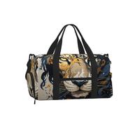 Mexpekil Borsone da palestra con scomparto per scarpe, impermeabile, grande borsa da viaggio per il fine settimana durante la notte, Leopardo fresco, One Size, Classico