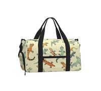 Mexpekil Borsone da palestra con scomparto per scarpe, impermeabile, grande borsa da viaggio per il fine settimana durante la notte, Geco, One Size, Classico