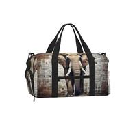Mexpekil Borsone da palestra con scomparto per scarpe, impermeabile, grande borsa da viaggio per il fine settimana durante la notte, Elefante Vintage, One Size, Classico