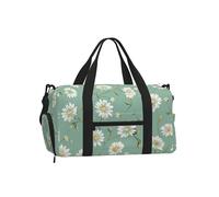 Mexpekil Borsone da palestra con scomparto per scarpe, impermeabile, grande borsa da viaggio per il fine settimana durante la notte, Margherite Piccole, One Size, Classico