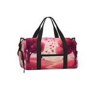 Mexpekil Borsone da palestra con scomparto per scarpe, impermeabile, grande borsa da viaggio per il fine settimana durante la notte, Cuore Albero Rosa, One Size, Classico