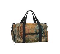 Mexpekil Borsone da palestra con scomparto per scarpe, impermeabile, grande borsa da viaggio per il fine settimana durante la notte, Mappa del mondo d'arte, One Size, Classico