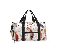 Mexpekil Borsone da palestra con scomparto per scarpe, impermeabile, grande borsa da viaggio per il fine settimana durante la notte, Piuma Boho, One Size, Classico