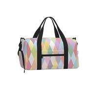 Mexpekil Borsone da palestra con scomparto per scarpe, impermeabile, grande borsa da viaggio per il fine settimana durante la notte, Arlecchino Colorato, One Size, Classico