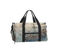 Mexpekil Borsone da palestra con scomparto per scarpe, impermeabile, grande borsa da viaggio per il fine settimana durante la notte, Oceano Nave Vintage, One Size, Classico