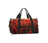 Mexpekil Borsone da palestra con scomparto per scarpe, impermeabile, grande borsa da viaggio per il fine settimana durante la notte, Paesaggio Fiori, One Size, Classico