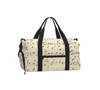 Mexpekil Borsone da palestra con scomparto per scarpe, impermeabile, grande borsa da viaggio per il fine settimana durante la notte, Tema note musicali, One Size, Classico