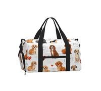 Mexpekil Borsone da palestra con scomparto per scarpe, impermeabile, grande borsa da viaggio per il fine settimana durante la notte, Animali Cucciolo Cane Divertente, One Size, Classico