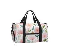 Mexpekil Borsone da palestra con scomparto per scarpe, impermeabile, grande borsa da viaggio per il fine settimana durante la notte, Fiori Rosa Primavera, One Size, Classico
