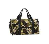 Mexpekil Borsone da palestra con scomparto per scarpe, impermeabile, grande borsa da viaggio per il fine settimana durante la notte, Verde mimetico., One Size, Classico