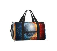 Mexpekil Borsone da palestra con scomparto per scarpe, impermeabile, grande borsa da viaggio per il fine settimana durante la notte, Palla d'acqua di fuoco, One Size, Classico