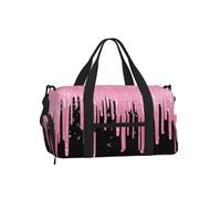 Mexpekil Borsone da palestra con scomparto per scarpe, impermeabile, grande borsa da viaggio per il fine settimana durante la notte, Flusso Glitter Rosa, One Size, Classico