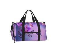 Mexpekil Borsone da palestra con scomparto per scarpe, impermeabile, grande borsa da viaggio per il fine settimana durante la notte, Farfalle che volano acqua, One Size, Classico