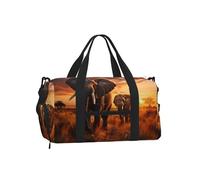 Mexpekil Borsone da palestra con scomparto per scarpe, impermeabile, grande borsa da viaggio per il fine settimana durante la notte, Elefante africano, One Size, Classico