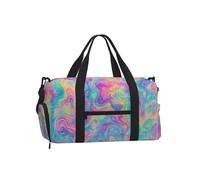 Mexpekil Borsone da palestra con scomparto per scarpe, impermeabile, grande borsa da viaggio per il fine settimana durante la notte, Tie-dye con vortice, One Size, Classico