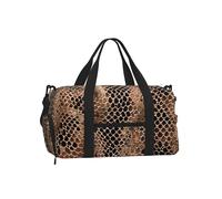 Mexpekil Borsone da palestra con scomparto per scarpe, impermeabile, grande borsa da viaggio per il fine settimana durante la notte, Stampa pelle di serpente, One Size, Classico