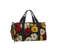 Mexpekil Borsone da palestra con scomparto per scarpe, impermeabile, grande borsa da viaggio per il fine settimana durante la notte, Rose Daisy, One Size, Classico
