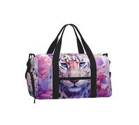 Mexpekil Borsone da palestra con scomparto per scarpe, impermeabile, grande borsa da viaggio per il fine settimana durante la notte, Leopardo Floreale, One Size, Classico