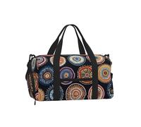 Mexpekil Borsone da palestra con scomparto per scarpe, impermeabile, grande borsa da viaggio per il fine settimana durante la notte, Motivo Boho Circle, One Size, Classico