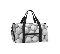 Mexpekil Borsone da palestra con scomparto per scarpe, impermeabile, grande borsa da viaggio per il fine settimana durante la notte, Pallina da golf bianca, One Size, Classico
