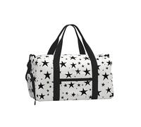 Mexpekil Borsone da palestra con scomparto per scarpe, impermeabile, grande borsa da viaggio per il fine settimana durante la notte, Stelle nere, One Size, Classico