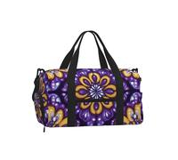 Mexpekil Borsone da palestra con scomparto per scarpe, impermeabile, grande borsa da viaggio per il fine settimana durante la notte, Fiori Mandala Geometrici, One Size, Classico