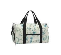 Mexpekil Borsone da palestra con scomparto per scarpe, impermeabile, grande borsa da viaggio per il fine settimana durante la notte, Ramo floreale verde acqua, One Size, Classico