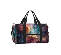 Mexpekil Borsone da palestra con scomparto per scarpe, impermeabile, grande borsa da viaggio per il fine settimana durante la notte, Stampa Nebulosa Spazio Esterno, One Size, Classico