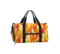 Mexpekil Borsone da palestra con scomparto per scarpe, impermeabile, grande borsa da viaggio per il fine settimana durante la notte, Fuoco, One Size, Classico