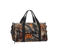 Mexpekil Borsone da palestra con scomparto per scarpe, impermeabile, grande borsa da viaggio per il fine settimana durante la notte, Camuffamento Fogli, One Size, Classico