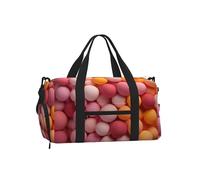 Mexpekil Borsone da palestra con scomparto per scarpe, impermeabile, grande borsa da viaggio per il fine settimana durante la notte, Palline Giallo Rosa, One Size, Classico