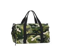 Mexpekil Borsone da palestra con scomparto per scarpe, impermeabile, grande borsa da viaggio per il fine settimana durante la notte, Verde Camouflage Art, One Size, Classico