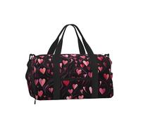 Mexpekil Borsone da palestra con scomparto per scarpe, impermeabile, grande borsa da viaggio per il fine settimana durante la notte, Amore Cuori N, One Size, Classico