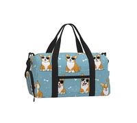 Mexpekil Borsone da palestra con scomparto per scarpe, impermeabile, grande borsa da viaggio per il fine settimana durante la notte, Occhiali da sole Corgis Bones, One Size, Classico