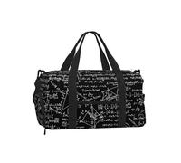 Mexpekil Borsone da palestra con scomparto per scarpe, impermeabile, grande borsa da viaggio per il fine settimana durante la notte, Graffiti con formula matematica, One Size, Classico