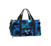 Mexpekil Borsone da palestra con scomparto per scarpe, impermeabile, grande borsa da viaggio per il fine settimana durante la notte, Isola delle Palme, One Size, Classico