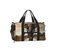 Mexpekil Borsone da palestra con scomparto per scarpe, impermeabile, grande borsa da viaggio per il fine settimana durante la notte, Elefante che cammina., One Size, Classico