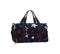 Mexpekil Borsone da palestra con scomparto per scarpe, impermeabile, grande borsa da viaggio per il fine settimana durante la notte, Modello di stelle, One Size, Classico