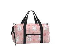 Mexpekil Borsone da palestra con scomparto per scarpe, impermeabile, grande borsa da viaggio per il fine settimana durante la notte, Gatti Kawai giapponesi, One Size, Classico