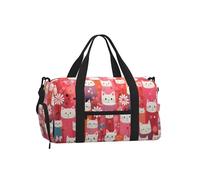 Mexpekil Borsone da palestra con scomparto per scarpe, impermeabile, grande borsa da viaggio per il fine settimana durante la notte, Gatti giapponesi, One Size, Classico