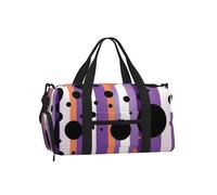 Mexpekil Borsone da palestra con scomparto per scarpe, impermeabile, grande borsa da viaggio per il fine settimana durante la notte, Cerchio Nero A Righe, One Size, Classico