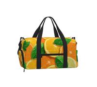 Mexpekil Borsone da palestra con scomparto per scarpe, impermeabile, grande borsa da viaggio per il fine settimana durante la notte, Foglia verde limone, One Size, Classico