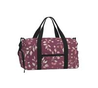 Mexpekil Borsone da palestra con scomparto per scarpe, impermeabile, grande borsa da viaggio per il fine settimana durante la notte, Ramo di foglie in oro rosa, One Size, Classico