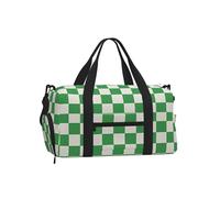 Mexpekil Borsone da palestra con scomparto per scarpe, impermeabile, grande borsa da viaggio per il fine settimana durante la notte, Verde Bianco A Scacchi, One Size, Classico
