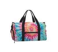 Mexpekil Borsone da palestra con scomparto per scarpe, impermeabile, grande borsa da viaggio per il fine settimana durante la notte, Tie-dye Rosa Blu, One Size, Classico
