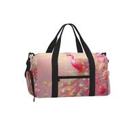 Mexpekil Borsone da palestra con scomparto per scarpe, impermeabile, grande borsa da viaggio per il fine settimana durante la notte, Piume colorate di pavone rosa, One Size, Classico