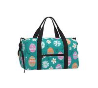 Mexpekil Borsone da palestra con scomparto per scarpe, impermeabile, grande borsa da viaggio per il fine settimana durante la notte, Uova Rosa Pasqua Fiore, One Size, Classico