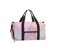 Mexpekil Borsone da palestra con scomparto per scarpe, impermeabile, grande borsa da viaggio per il fine settimana durante la notte, Castello Stella Rosa Viola, One Size, Classico