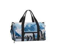 Mexpekil Borsone da palestra con scomparto per scarpe, impermeabile, grande borsa da viaggio per il fine settimana durante la notte, Pinguino di montagna della, One Size, Classico
