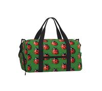 Mexpekil Borsone da palestra con scomparto per scarpe, impermeabile, grande borsa da viaggio per il fine settimana durante la notte, Coccinelle Cartoon Verde, One Size, Classico